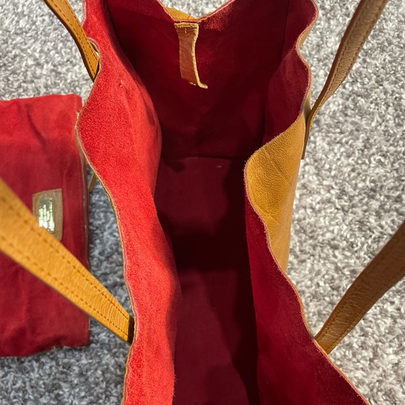 Laura Di Maggio Leather Tote / Shopper Cognac Brown Milan Made in Italy - Picture 9 of 10